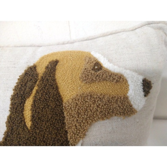 ENVOUGE 19 x 12 Lumbar Throw Pillow Dachshund Weiner Dog Linen Blend (?) Tan - Picture 2 of 9